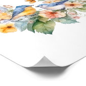 Blume und Vogelgewässer Poster (Ecke)