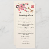 Blume- und Vogelhochzeit Menükarte (Vorne/Hinten)