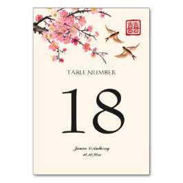 Blume- und Vogelhochzeit Tischnummer