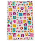 Blume und Vogelschutzmuster Mittlere Geschenktüte (Vorderseite)