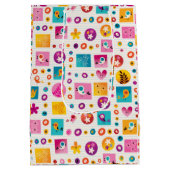 Blume und Vogelschutzmuster Mittlere Geschenktüte (Rückseite)