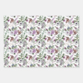 Blume- und Vogelschutzpapierblätter Geschenkpapier Set (Vorderseite 3)