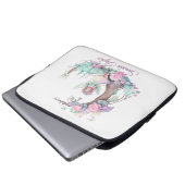 Blume und Wasserfarben Laptopschutzhülle (Vorne Knopf)