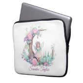 Blume und Wasserfarben Laptopschutzhülle (Vorderseite Links)