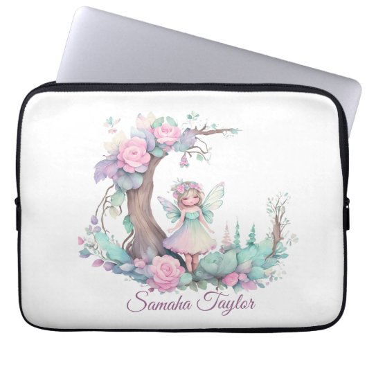 Blume und Wasserfarben Laptopschutzhülle (Vorderseite)