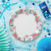 Blume und Wassermelonen Pappteller (Party)