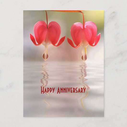 Blume und Wasserreflektion Postkarte (Vorderseite)