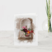 Blume und Weinglas Karte (Vorderseite)