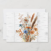 Blume und Weiße Birkenbaum speichern die Datumskar Einladung (Rückseite)