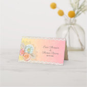 Blume und weiße Spitzen Platzkarte (Rückseite)