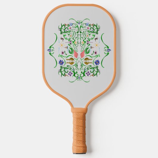 Blume und Whims~echo Pickleball Schläger (Vorderseite)