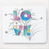 Blume und Wirbel der Liebe Mousepad (Vorne)