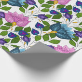 Blume und wirbelloses Muster 32 Wrapping Paper Geschenkpapier (Ecke)