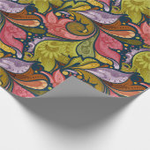 Blume und wirbelloses Muster Geschenkpapier (Ecke)