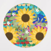 Blume und Würfel Etiketten (Design 2)