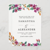 Blume und zeitgemäße Typografie Ankündigungspostkarte (Vorne/Hinten)