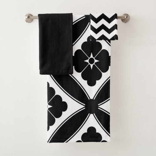 Blume und Zickzack Badhandtuch Set (Insitu)