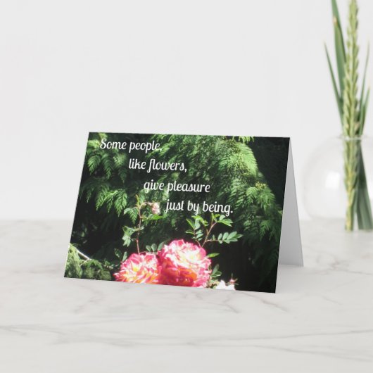 Blume und Zitat über Freundschaft Karte (Vorderseite)
