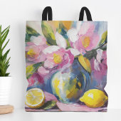 Blume und Zitronen Modernes Stillleben Tasche