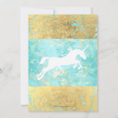 Blume Unicorn Fantasy Reittier Brautparty Einladung (Rückseite)