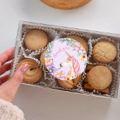 Blume Unicorn Girl Danke Runder Aufkleber