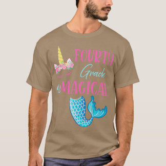 Blume Unicorn Meerjungfrau Viertklässler Magische  T-Shirt