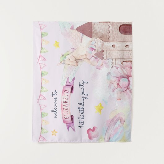 Blume Unicorn Wilhelm Tell Wandteppich (Vorderseite)