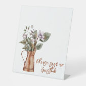 Blume unterschreiben unser Gästebuch Sockelschild (Vorderseite)