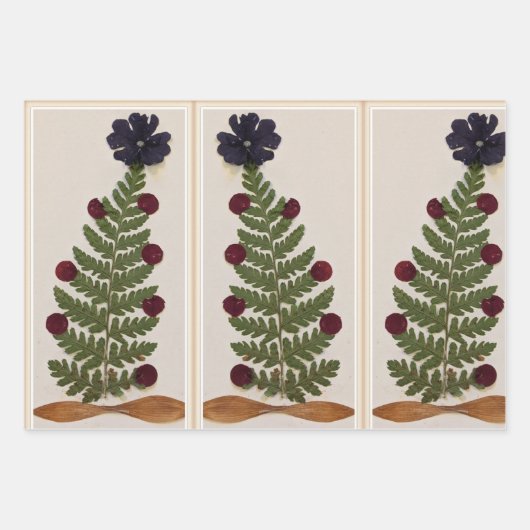 Blume-Urlaubspapierdesign für Trockenpressen Geschenkpapier Set (Vorderseite 2)