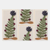 Blume-Urlaubspapierdesign für Trockenpressen Geschenkpapier Set (Vorderseite)