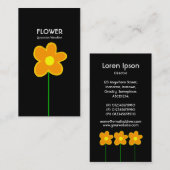 Blume V für langes Stechen - Schwarz Visitenkarte (Vorne/Hinten)
