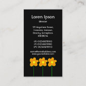 Blume V für langes Stechen - Schwarz Visitenkarte (Rückseite)