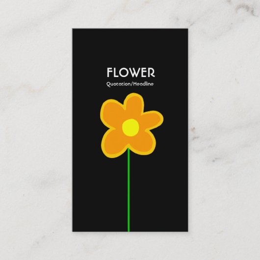 Blume V für langes Stechen - Schwarz Visitenkarte (Vorderseite)