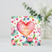 Blume Valentine Feiertagskarte (Stehend Vorderseite)