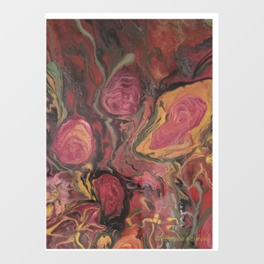 Blume Vase - Abstraktes Artwork Window Decal Fensteraufkleber (Blatt)