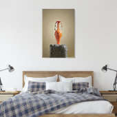 Blume Vase auf rustikalem Holzbaum Slice Leinwanddruck (Insitu (Schlafzimmer))