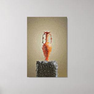 Blume Vase auf rustikalem Holzbaum Slice Leinwanddruck