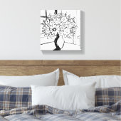 Blume Vase Bouquet Modernes Minimalistisch Leinwanddruck (Insitu (Schlafzimmer))