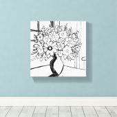 Blume Vase Bouquet Modernes Minimalistisch Leinwanddruck (Insitu (Holzboden))