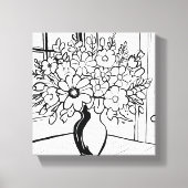 Blume Vase Bouquet Modernes Minimalistisch Leinwanddruck (Vorderseite)