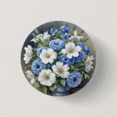 Blume Vase Elegantes Wasser Button (Vorderseite)