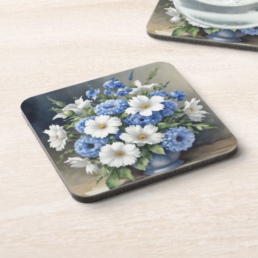 Blume Vase Elegantes Wasser Getränkeuntersetzer (Linke Seite)