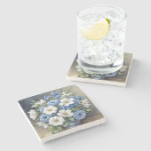 Blume Vase Elegantes Wasser Steinuntersetzer (Seitenansicht)