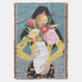 Blume Vase Girl Decke (Vorderseite Vertikal)