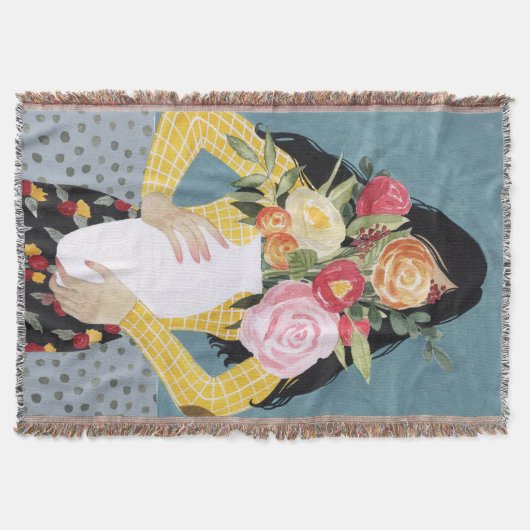 Blume Vase Girl Decke (Vorderseite)