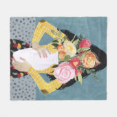 Blume Vase Girl Fleecedecke (Vorderseite (Horizontal))