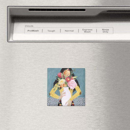 Blume Vase Girl Magnet (In Situ (Geschirrspüler))