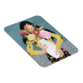 Blume Vase Girl Magnet (Rechte Seite)