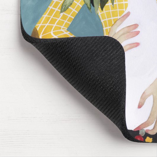 Blume Vase Girl Mousepad (Ecke)