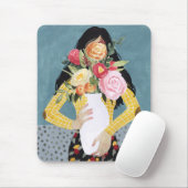 Blume Vase Girl Mousepad (Mit Mouse)